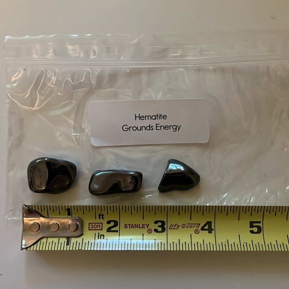 Tumbled Hematite Stones – Energy & Grounding 🖤✨